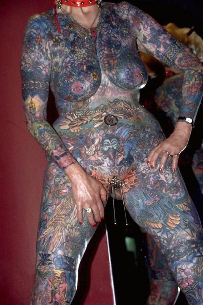 Naked woman with bright makeup