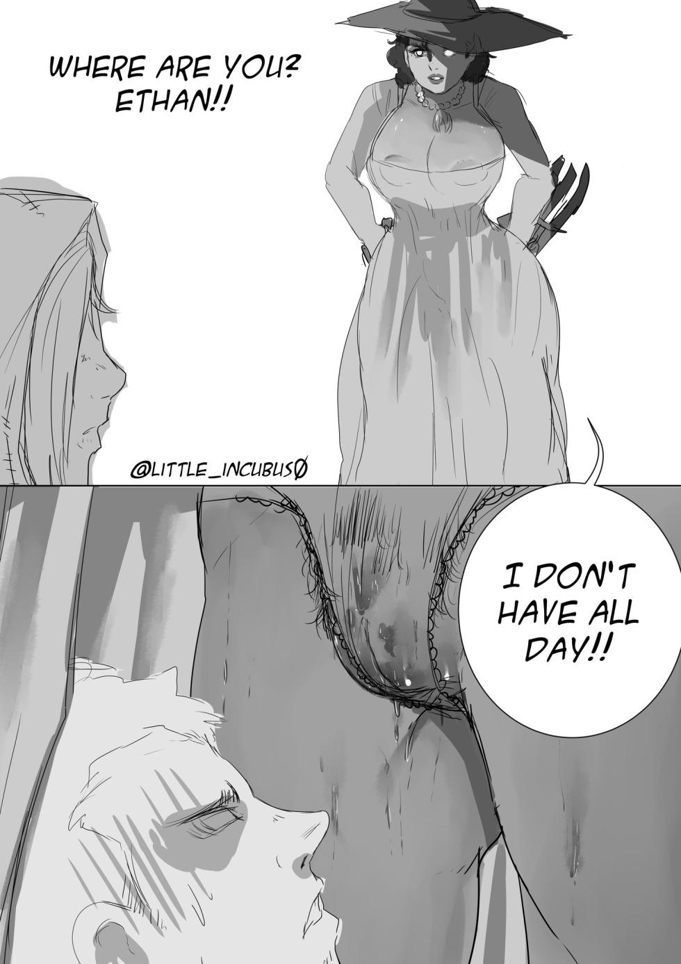 Lady Dimitrescu and Ethan resident hentai