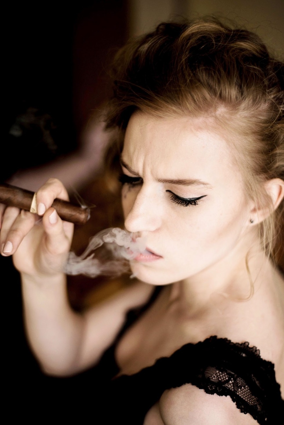 A woman with a cigarette