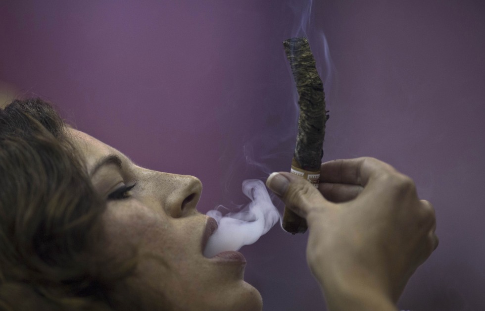 Charley Atwell smoking