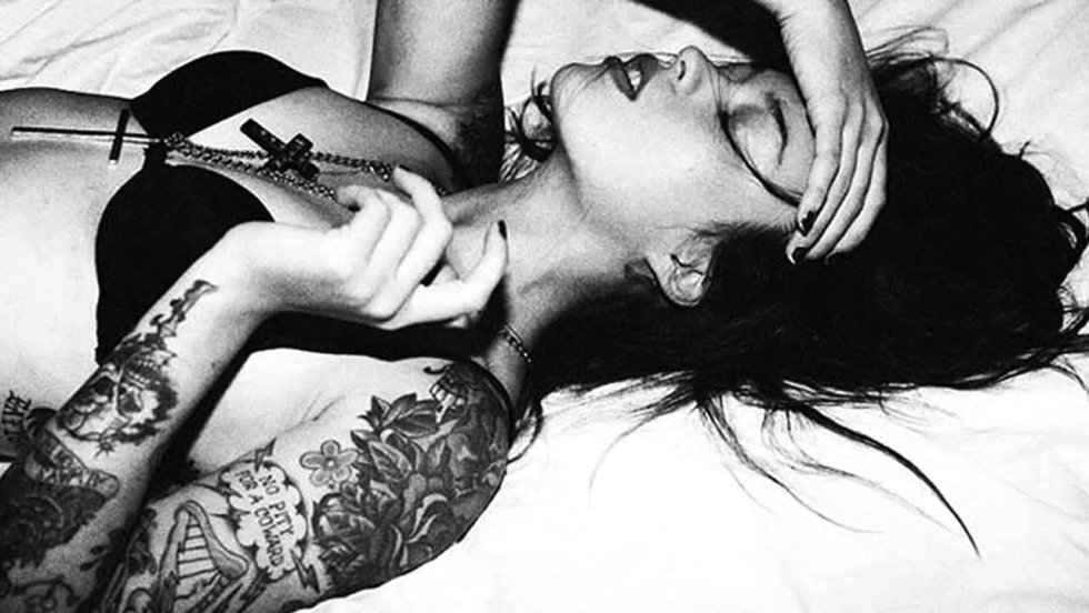 Girl in a swimsuit lying