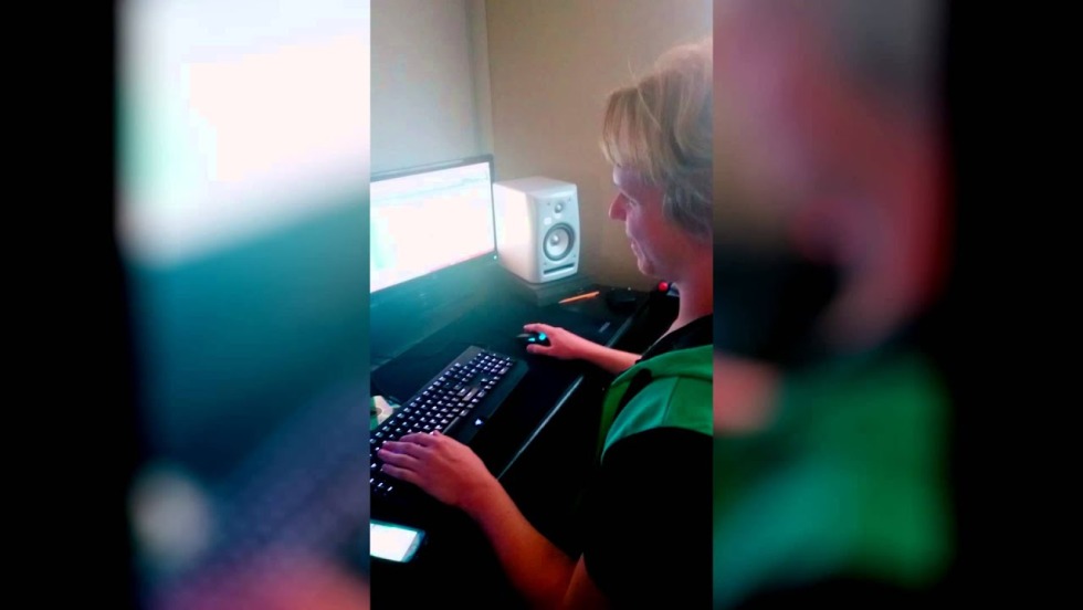 Pink in a rocking chair