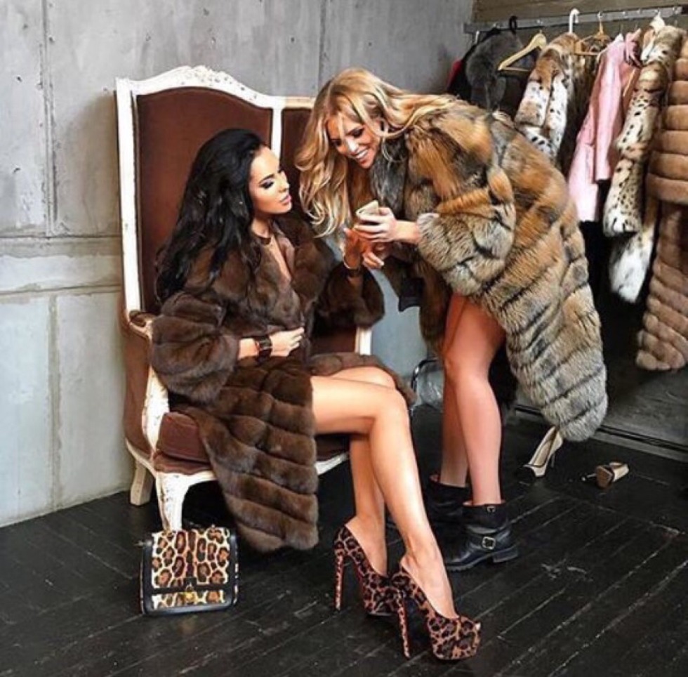 Fur coats and fur on a naked body