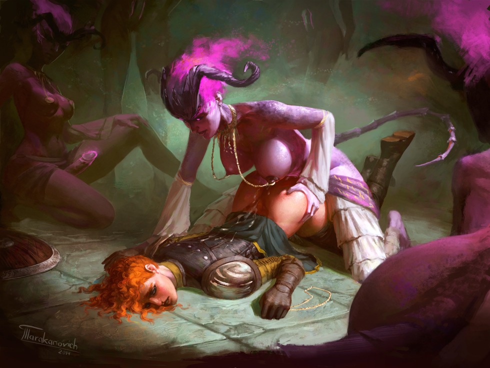 Hard gangbang with monsters