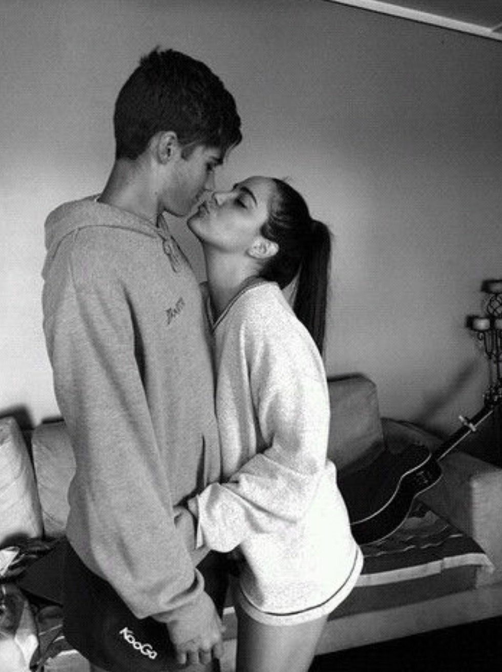 A kiss near the wall