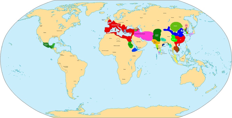 Political map of the world of the 1st century AD