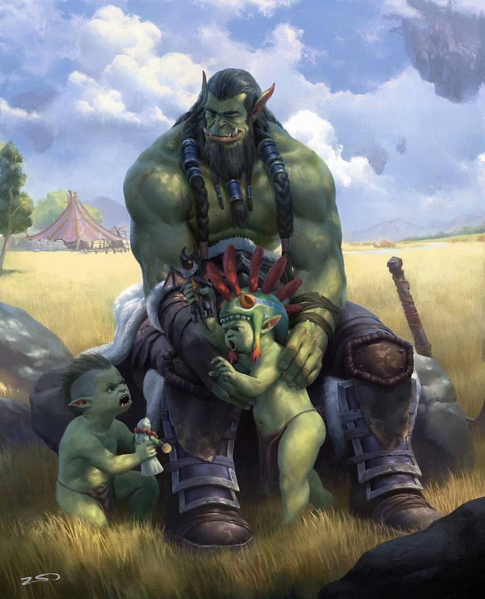 Orc Warhammer Art Anime