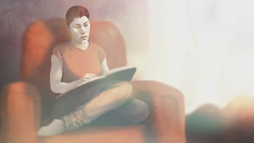 Astrid Greenwood with a flashlight