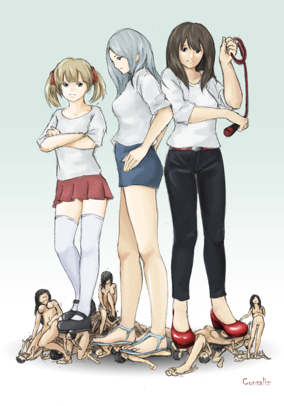 The cat is an anime giantess