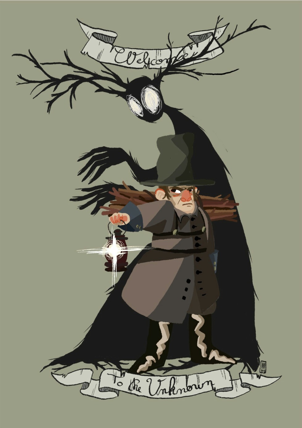 On the other side of the hedge of the ship