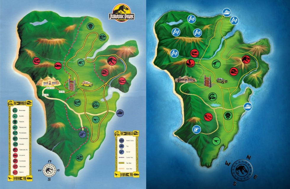 Jurassic world Map island Isla Nublar