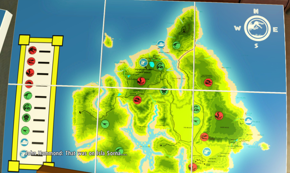 Map of Isla Nublar Mira of the Jurassic period