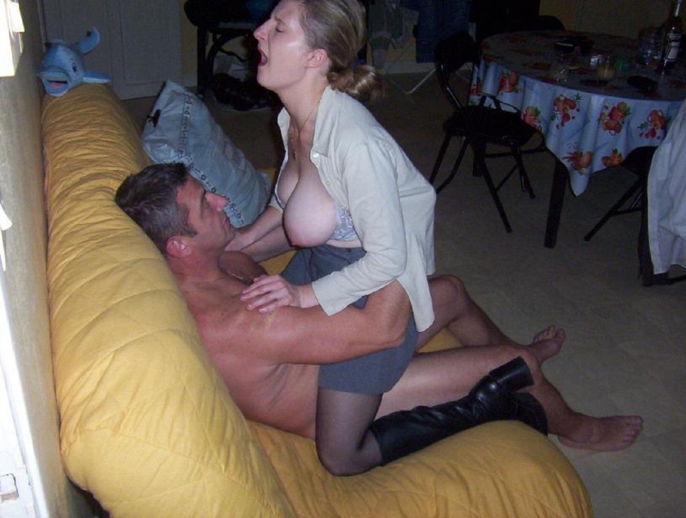 Mature Russian blonde with a boy