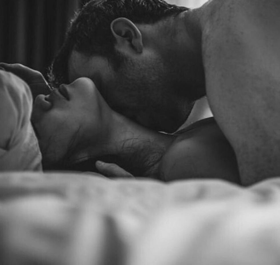 Tender kiss in the neck