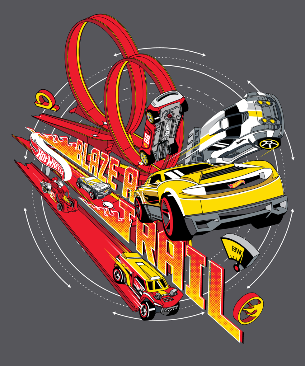 Hot Wheels style stickers