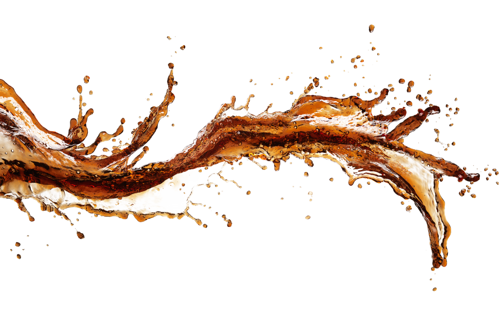 Spray coffee on a transparent background