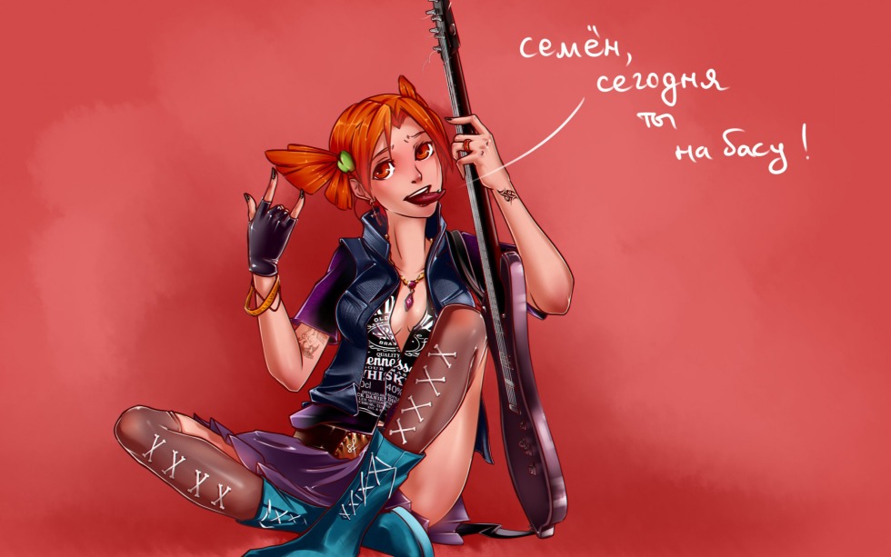 Alisa Dvachevskaya art with guitar