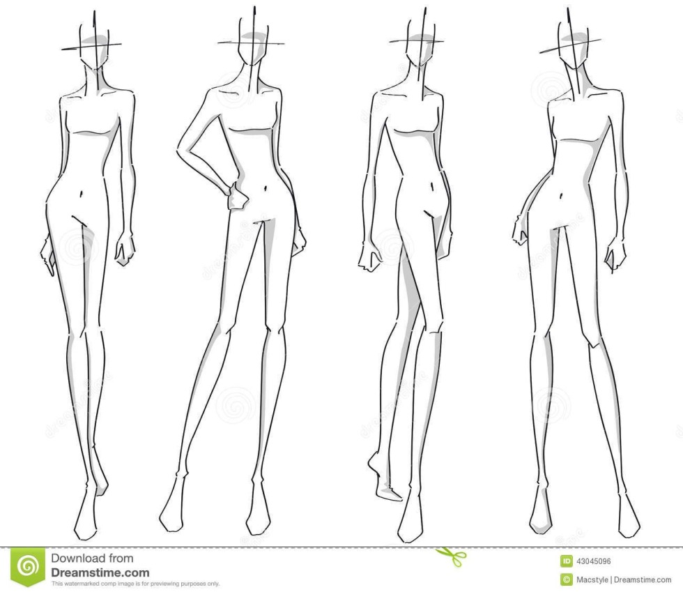 Women's body sketch for fashion designer
