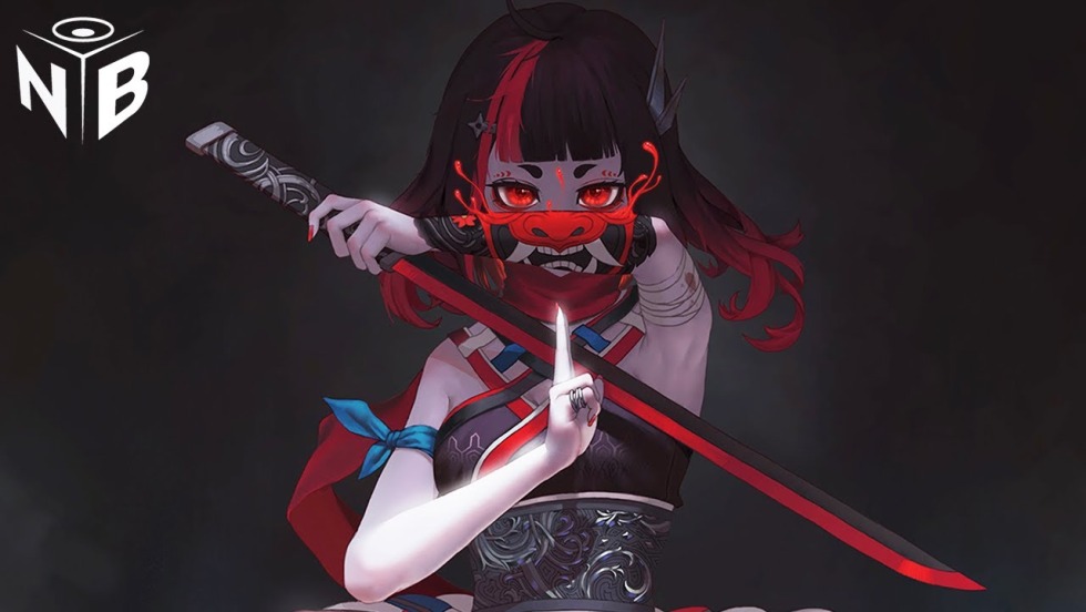 Anime Girl Red Eye Warrior Katana 4k