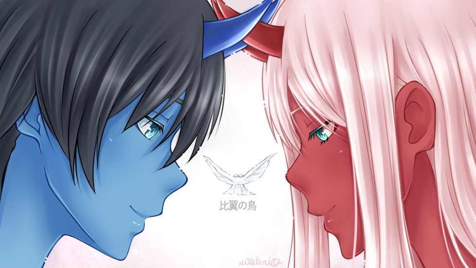 Zero Two with red eyes