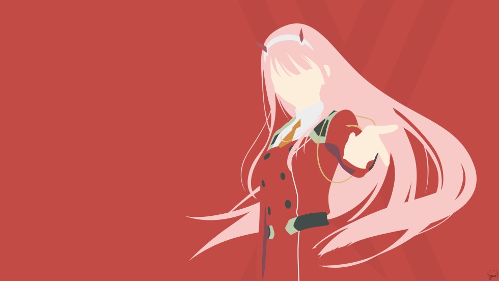 Zero Two with a frying pan
