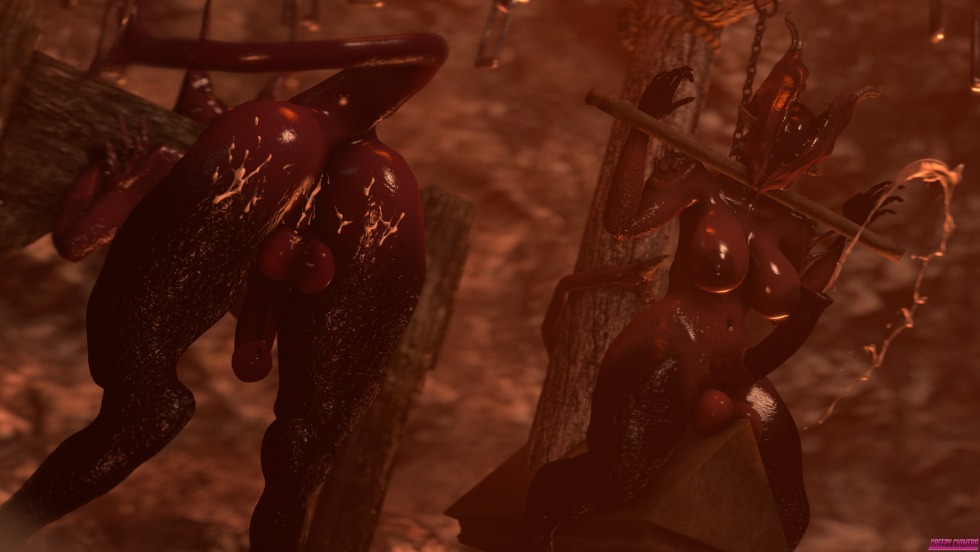 Erotic scenes with a demon