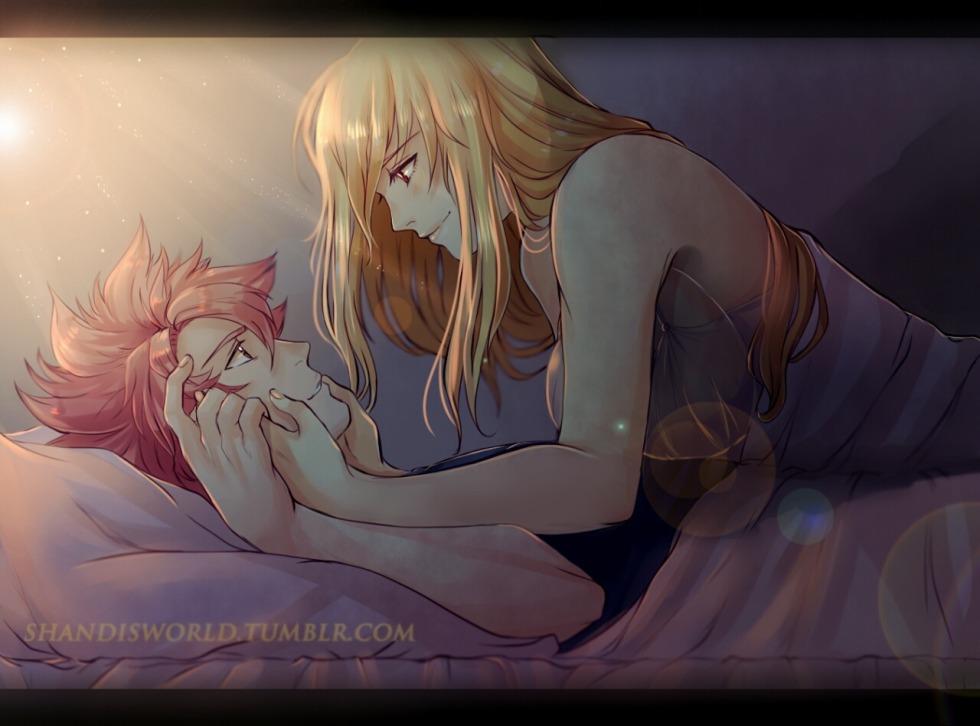 Fairy Tail Lucy and Natsu in bed