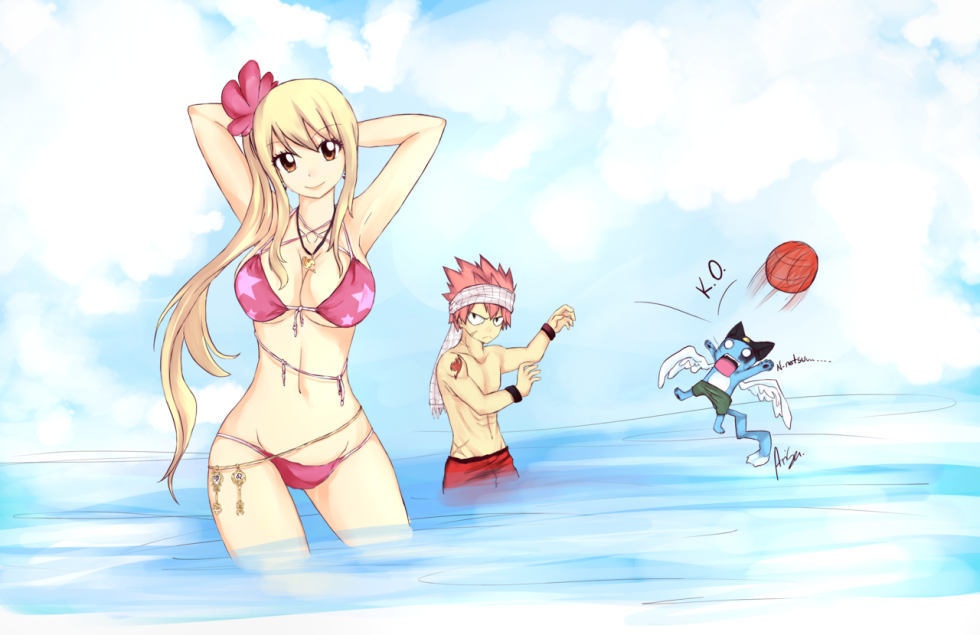 Fairy Tail Lucy and Elsa in the bath