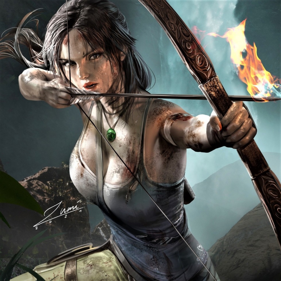 Blacadder Lara Croft Anal