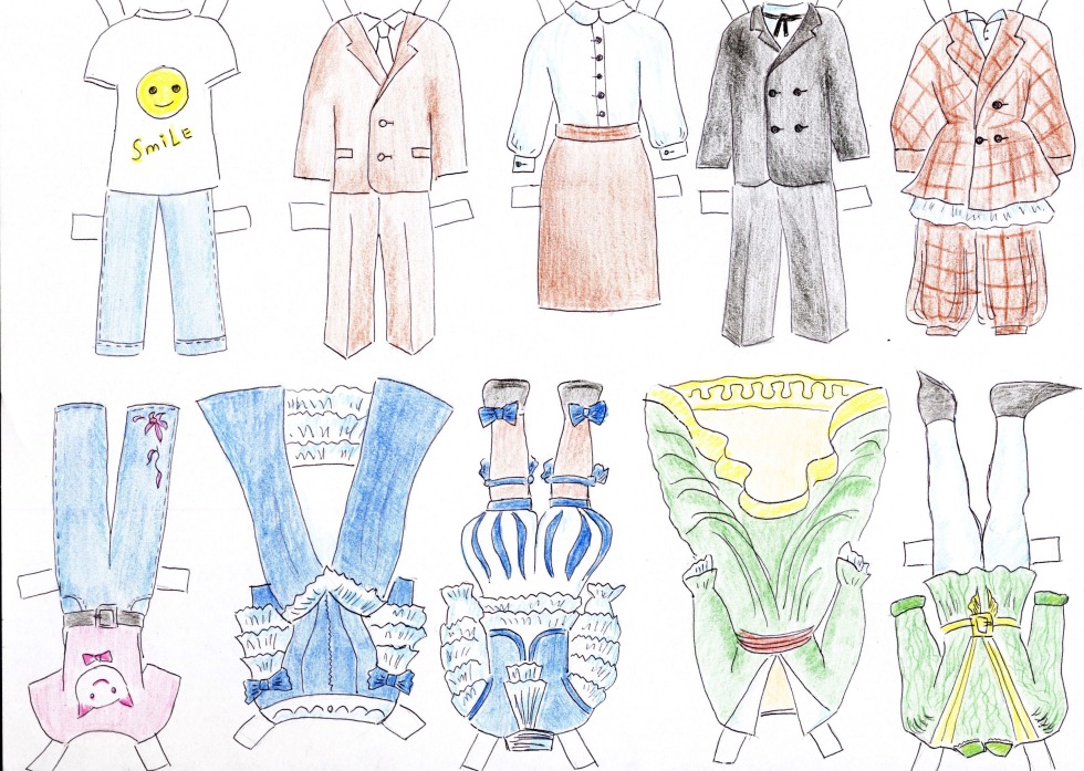 Clothing drawing with a pencil