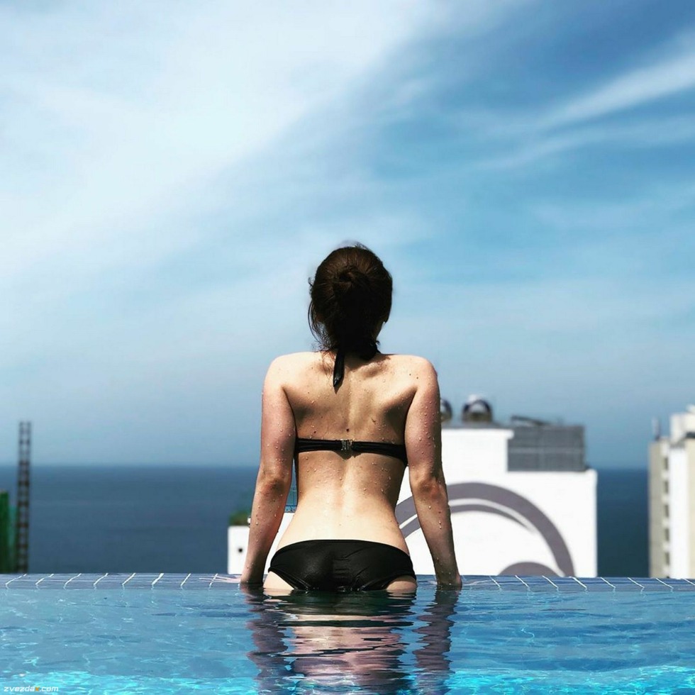 Lolly lips in a swimsuit