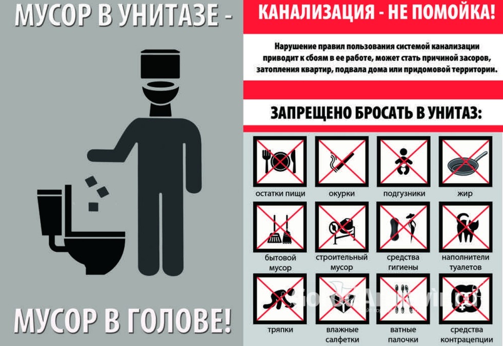 It is forbidden to throw into the toilet