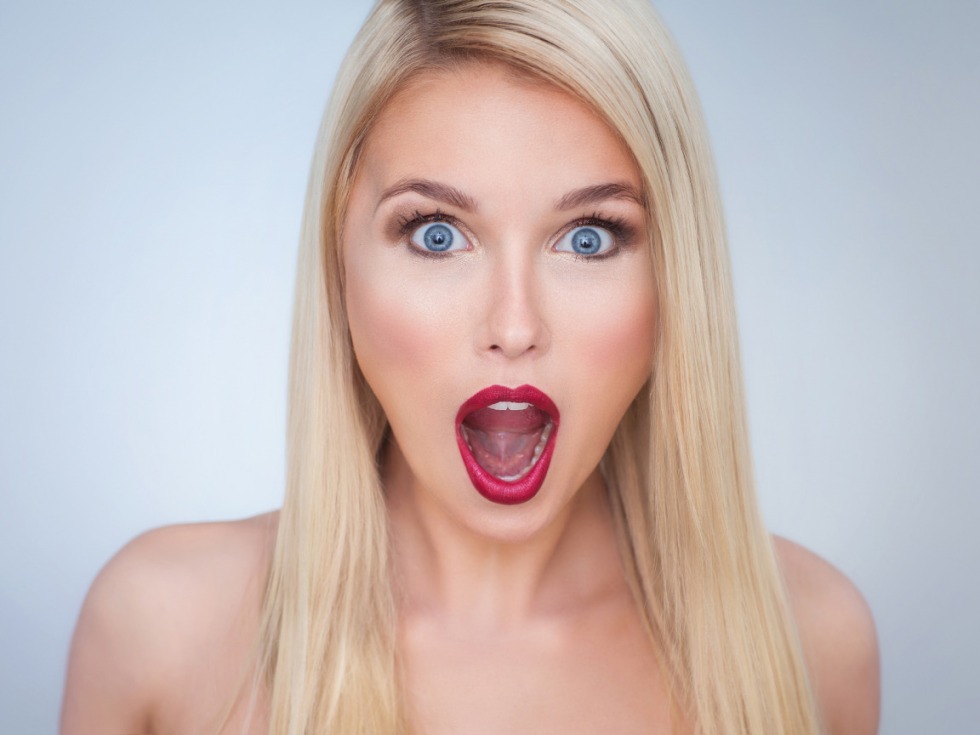 Kenzie Taylor with an open mouth