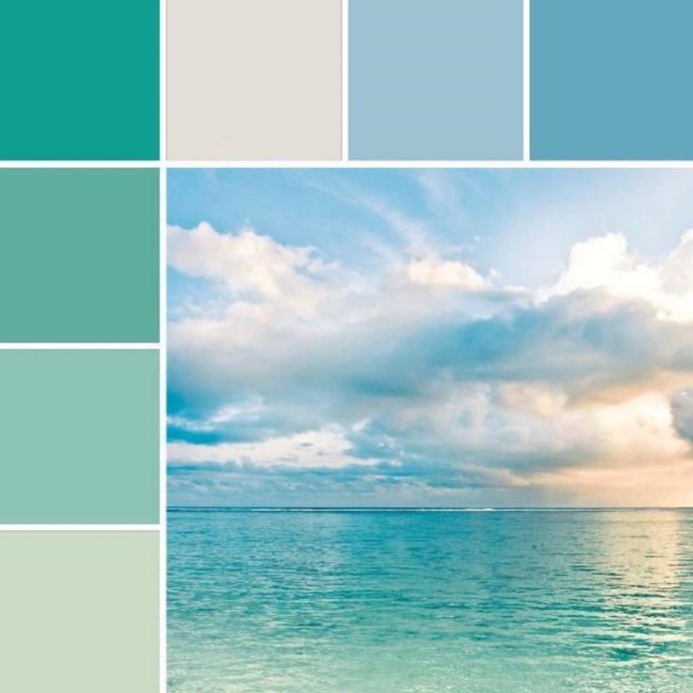 Interior in turquoise-brown tones