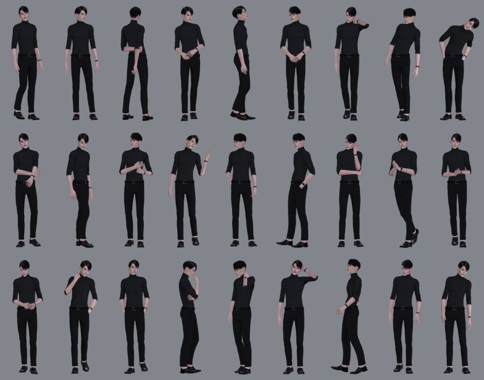 Reference poses standing male