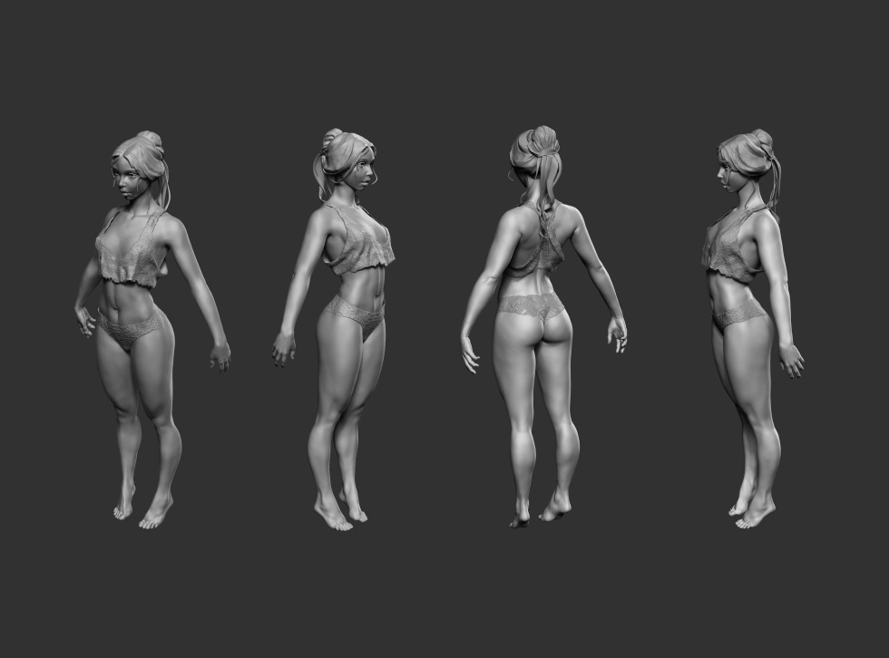 Female body from all sides