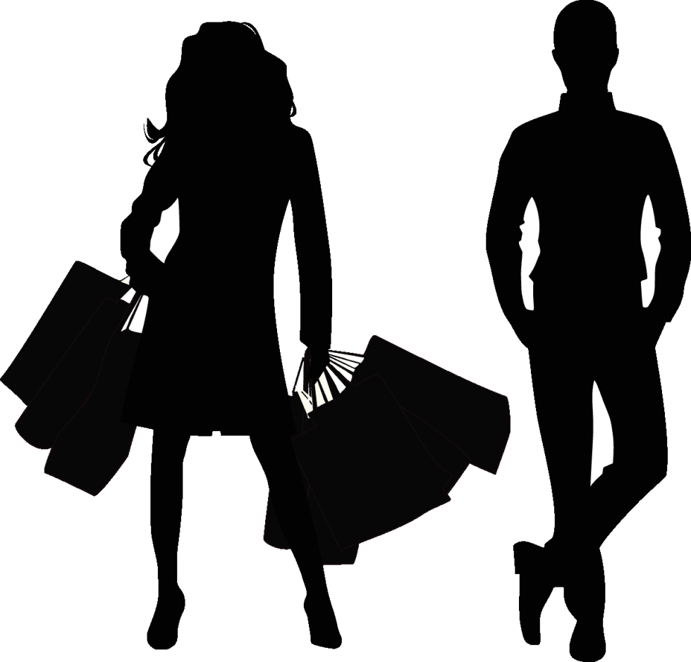 The silhouette of the buyer