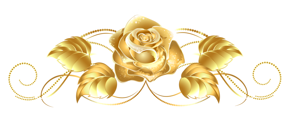 Golden flowers on a transparent background