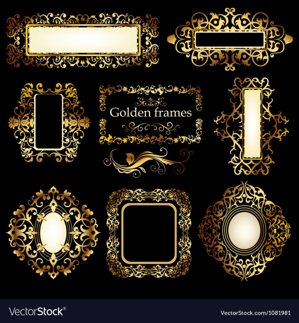 Wedding Invitation gold vector