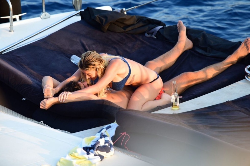 Jan Yaman and Diletta Leotta on a yacht