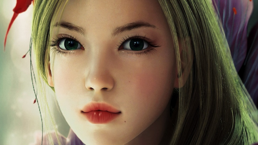 The animated picture of the girl