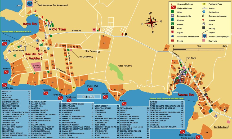 Hotel map of charm El Sheikh