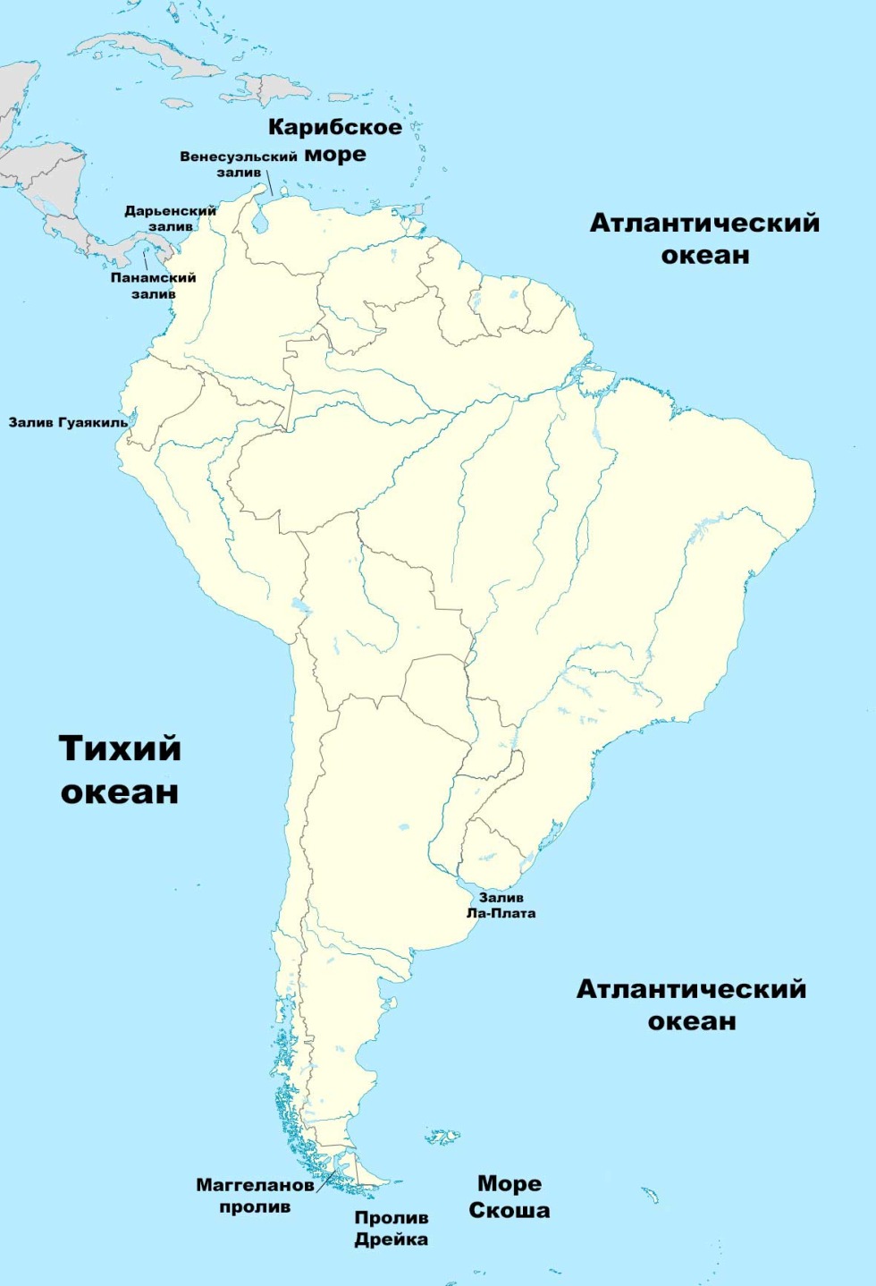 South America Peninsula on the map