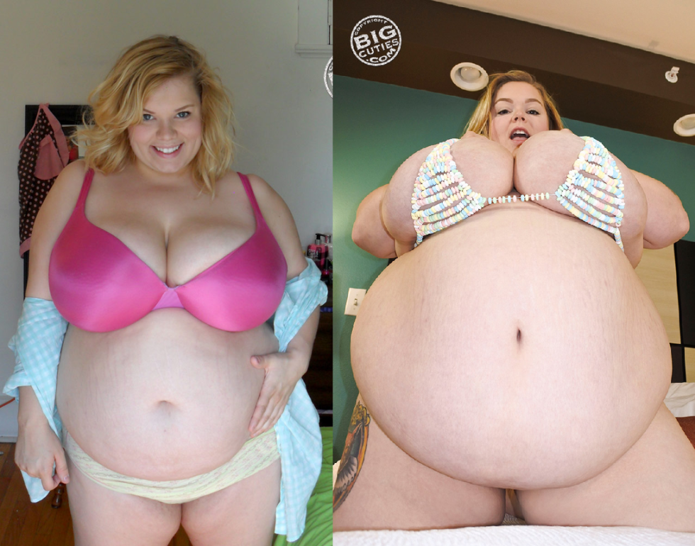 Naked women with a thick stomach