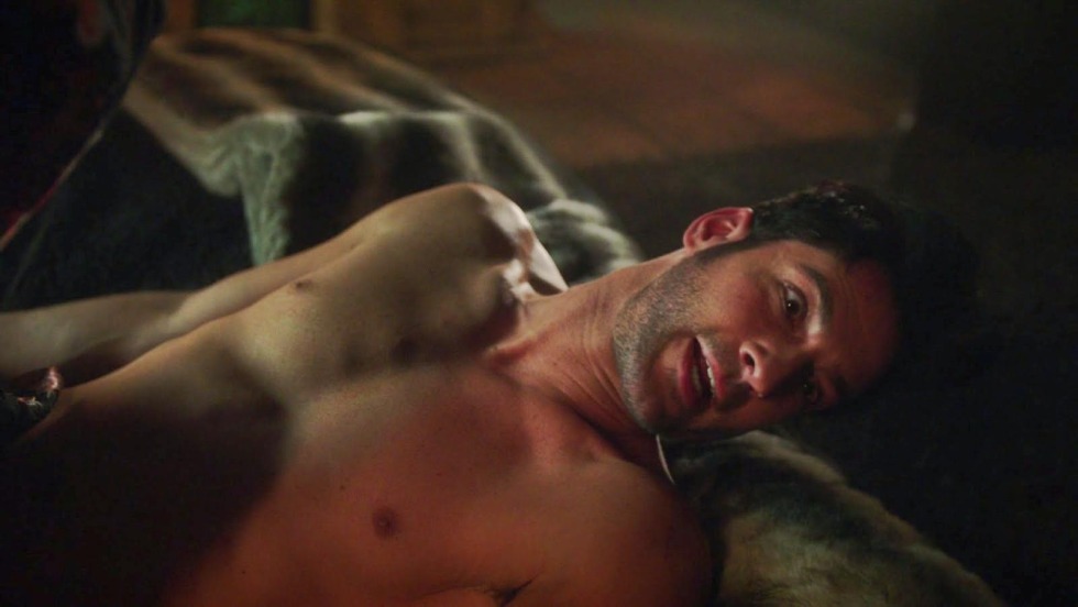Tom Ellis without a shirt Lucifer