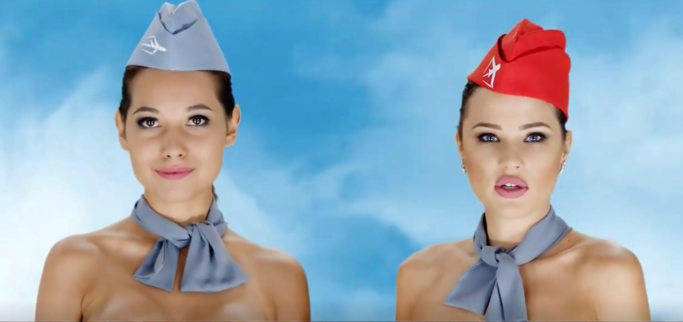 Naked mature stewardesses