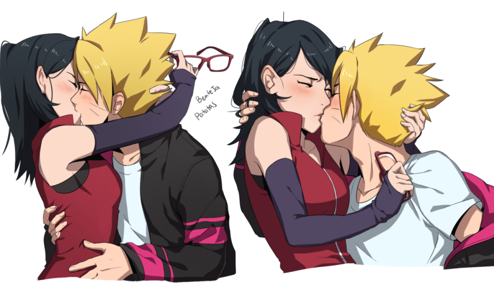 Boruto and Sarada kiss