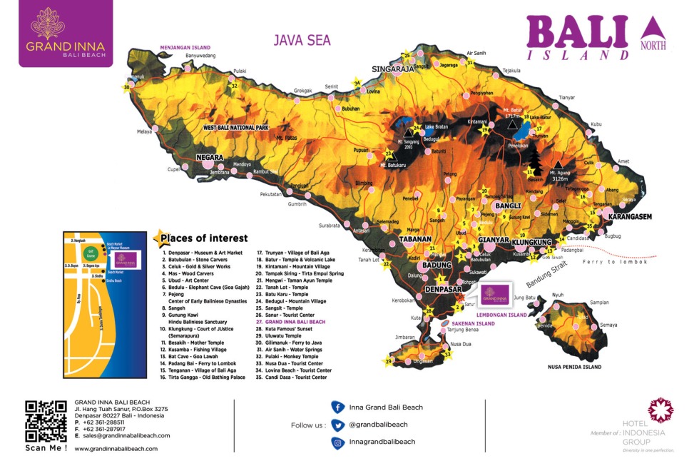 Bali tourist map