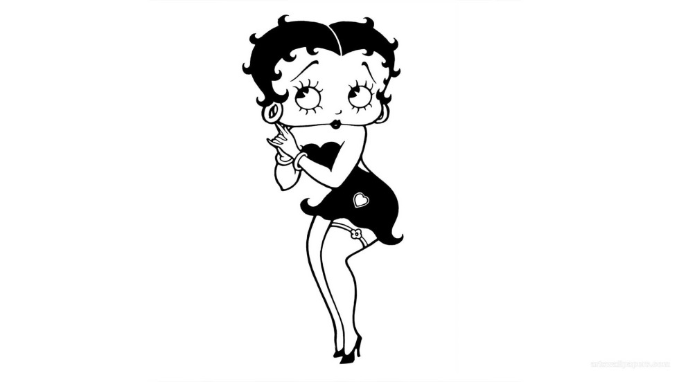 Betty Bup cartoon black white