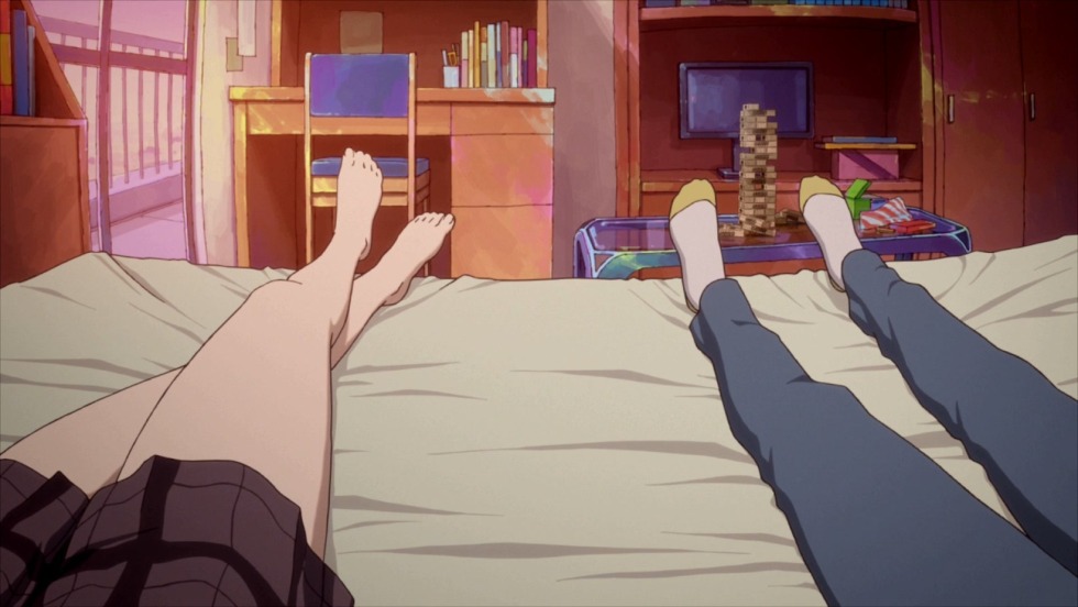 Anime kiss in bed
